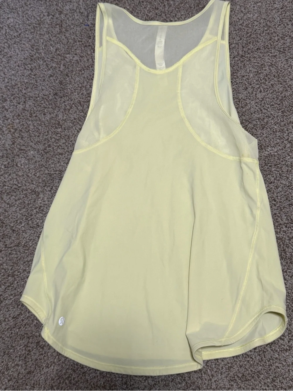 lululemon athletica Light Yellow Athletic Tank Top